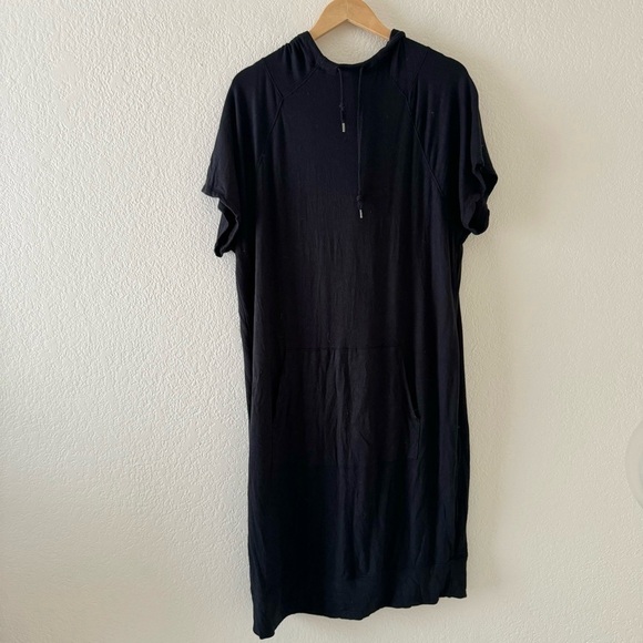 Athleta Coaster Short Sleeve Hood Sweatshirt Dress - large tall - Picture 3 of 5